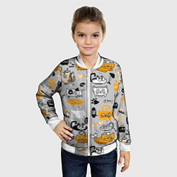 Бомбер детский Коты мемы цветные, цвет: 3D-белый — фото 2