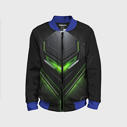 Детский бомбер Green and black abstract style