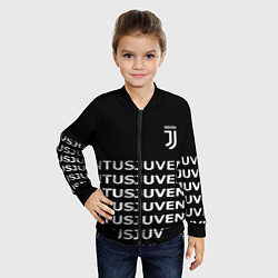 Бомбер детский Juventus pattern fc club steel, цвет: 3D-черный — фото 2