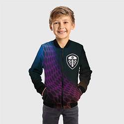 Бомбер детский Leeds United футбольная сетка, цвет: 3D-черный — фото 2