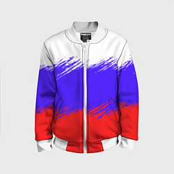 Детский бомбер Триколор штрихи