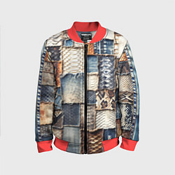 Детский бомбер Змеиная кожа - пэчворк