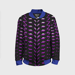 Детский бомбер Розово-белые полосы на чёрном фоне