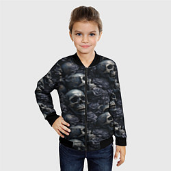 Бомбер детский Пепельное поле, цвет: 3D-черный — фото 2
