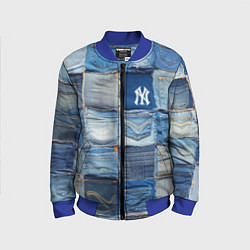 Бомбер детский Patchwork - New York yankees baseball team, цвет: 3D-синий
