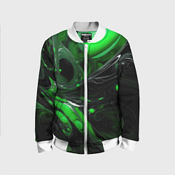 Детский бомбер Green dark abstract geometry style