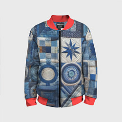 Детский бомбер Denim patchwork - ai art