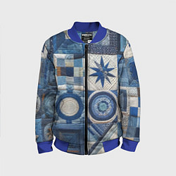 Детский бомбер Denim patchwork - ai art