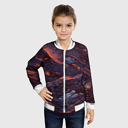Бомбер детский Лавовые реки, цвет: 3D-белый — фото 2