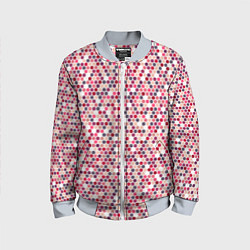 Детский бомбер Паттерн соты розовый