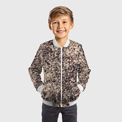 Бомбер детский Абстракция земляной с красным, цвет: 3D-белый — фото 2