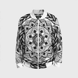 Детский бомбер Мандала зенарт чёрно-белая