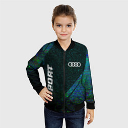 Бомбер детский Audi sport glitch blue, цвет: 3D-черный — фото 2
