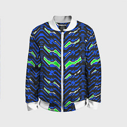Детский бомбер Чёрно-синий паттерн агрессивный