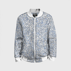 Детский бомбер Текстурированный бело-голубой мелкий камень