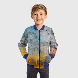 Бомбер детский Бетонная стена с краской, цвет: 3D-синий — фото 2