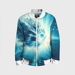 Бомбер детский Неоновая комета - нейросеть, цвет: 3D-белый