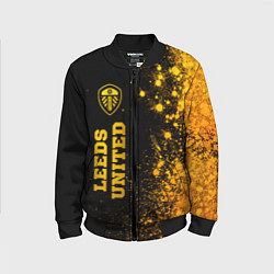 Бомбер детский Leeds United - gold gradient по-вертикали, цвет: 3D-черный