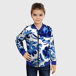 Бомбер детский Гжель акварель, цвет: 3D-синий — фото 2