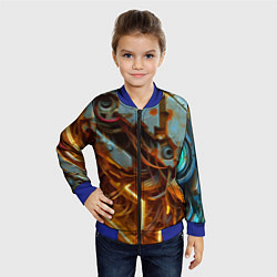 Бомбер детский Cyber armor - ai art, цвет: 3D-синий — фото 2