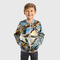 Бомбер детский Грани стекла, цвет: 3D-серый — фото 2