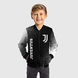 Бомбер детский Juventus sport на темном фоне вертикально, цвет: 3D-черный — фото 2