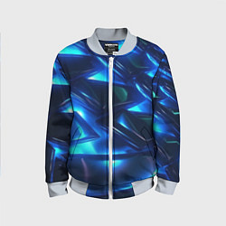 Детский бомбер Синие абстрактные неоновые плиты