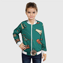 Бомбер детский Предметы для путешествий, транспорт, цвет: 3D-белый — фото 2
