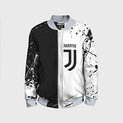 Бомбер детский Juventus краски текстура спорт, цвет: 3D-серый