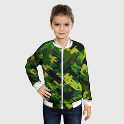 Бомбер детский Camouflage - pattern ai art, цвет: 3D-белый — фото 2