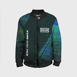 Бомбер детский Nine Inch Nails glitch blue, цвет: 3D-черный