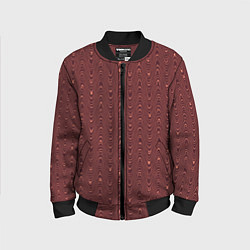 Детский бомбер Тёмно-красный волнистые линии