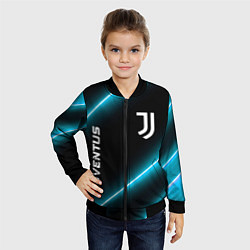 Бомбер детский Juventus неоновые лампы, цвет: 3D-черный — фото 2