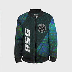 Бомбер детский PSG glitch blue, цвет: 3D-черный