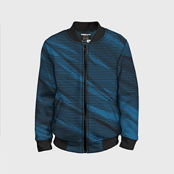 Детский бомбер Полосатый чёрно-синий