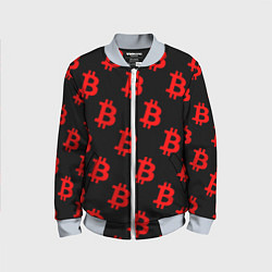Детский бомбер Bitcoin red logo money