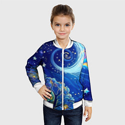 Бомбер детский Звездный лес, цвет: 3D-белый — фото 2