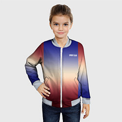 Бомбер детский Красный-синий градиентный узор, цвет: 3D-серый — фото 2