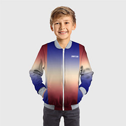 Бомбер детский Красный-синий градиентный узор, цвет: 3D-серый — фото 2