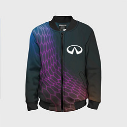 Бомбер детский Infiniti neon hexagon, цвет: 3D-черный