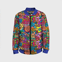 Детский бомбер Психоделические узоры - цветные дудлы