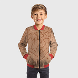 Бомбер детский Старая карта неизвестного мира, цвет: 3D-красный — фото 2