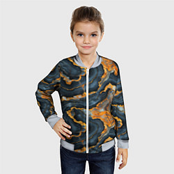 Бомбер детский Золотистый мрамор, цвет: 3D-серый — фото 2