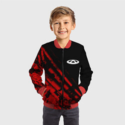 Бомбер детский Chery sport grunge, цвет: 3D-красный — фото 2