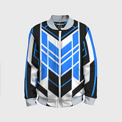 Детский бомбер Blue and black stripes on a white background