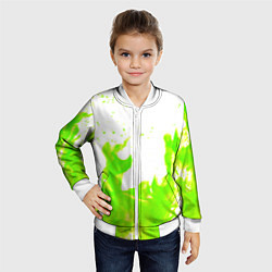 Бомбер детский Кислотный огонь, цвет: 3D-белый — фото 2