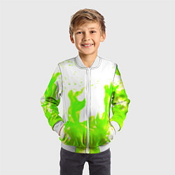 Бомбер детский Кислотный огонь, цвет: 3D-белый — фото 2
