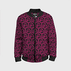 Бомбер детский Linkin park pink logo, цвет: 3D-черный