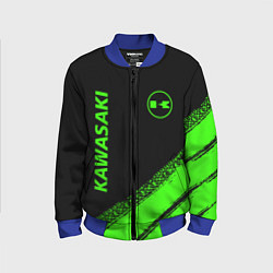 Бомбер детский Kawasaki - logo, цвет: 3D-синий