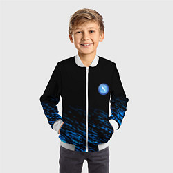 Бомбер детский Napoli fc club texture, цвет: 3D-белый — фото 2